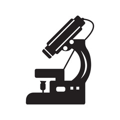 Biology science research microscope icon | Black Vector illustration |