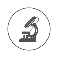 Biology science research microscope icon | Circle version icon |
