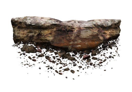 Rock isolated transparency background.