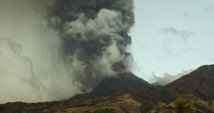 Explosive eruptive activity with emission of ash into the atmosphere