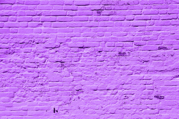 Purple brick walls, brick room, interior texture, wall background.