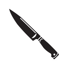 Hunting knife sharp tool icon | Black Vector illustration |