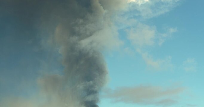 Volcanic ash plume from Mount Etna