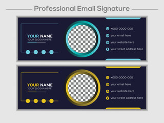 Email signature template design or email footer and personal social media cover