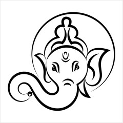 Ganesha The Lord Of Wisdom Calligraphic Style M_2208027