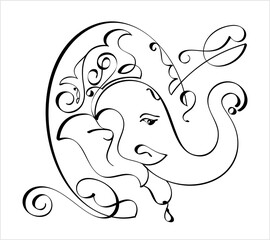 Ganesha The Lord Of Wisdom Calligraphic Style M_2208015