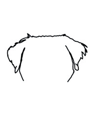 Rottweiler Dog Ear Outline