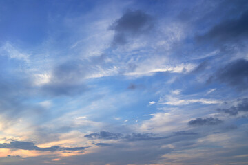 Sunset sky and clouds