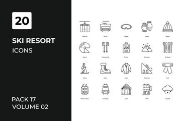 Ski Resort icons collection. Set contains such Icons as activity, chalet, collection, more 
