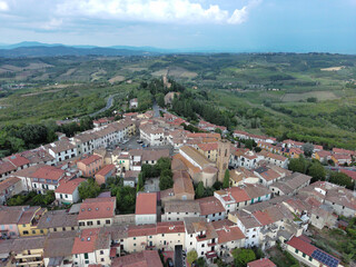 Fototapeta na wymiar aerial view of the town of montespertoli in tuscany