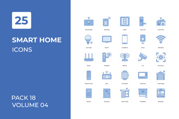 Smart Home icons collection. Set contains such Icons as light, living room, mobile, modern, more 