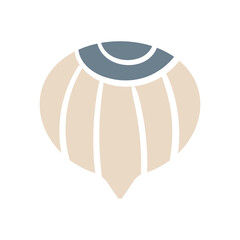 Simple illustration of hand-drawn hazelnut nut