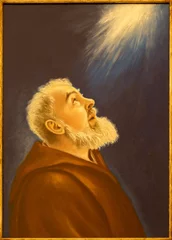 Gordijnen MONOPOLI, ITALY - MARCH 5, 2022: The painting of Padre Pio in the Cathedral by Anna Brigida (1926 - 2010). © Renáta Sedmáková