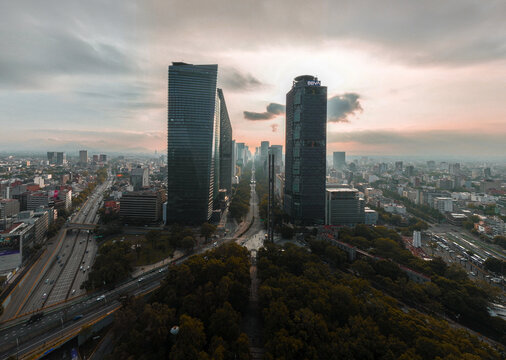 Reforma at Dawn - Mexico City 