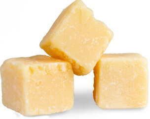 Parmesan grana padano cheese cubes png. - obrazy, fototapety, plakaty