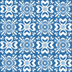 Azulejo square ceramic spanish tiles for wall decoration, retro geometric symmetrical vector illustration