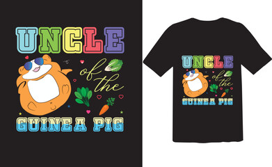 Uncle guinea pig t-shirt design.