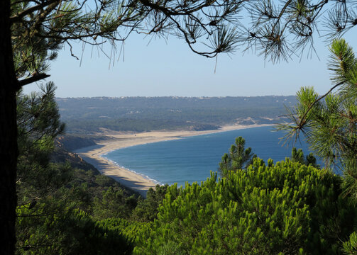 Seascape in the Natural Park Arriba Fossil of Caparica during summer.
South Lisboa. Portugal.