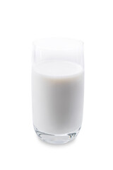 Glass of milk on a white isolated background