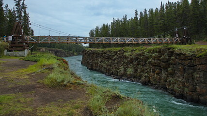 Suspension footbridge in Miles Canyon at Whitehorse in Yukon,Canada,North America

