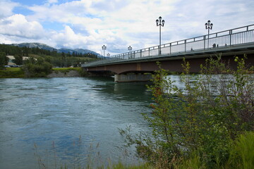 Road bridge in Whitehorse in Yukon,Canada,North America
