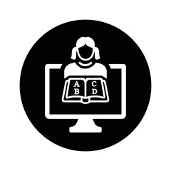 Reading, study, online, learning, read icon. Black vector sketch.