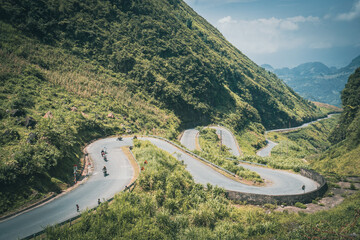 Smal road in the mountains of vietnam 