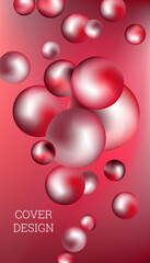 Metal balls are flying around. Cover design, creative background