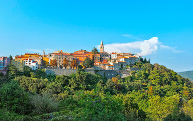 Fototapeta na wymiar The small, medieval city of Labin in Croatia