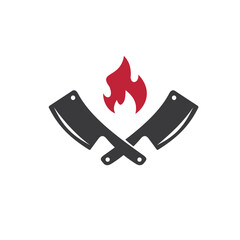 Steak house logo simple style vector image
