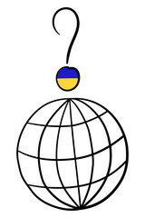 Ukrainian flag. Sign of support for Ukraine. The concept of peace in Ukraine. Vector illustration.