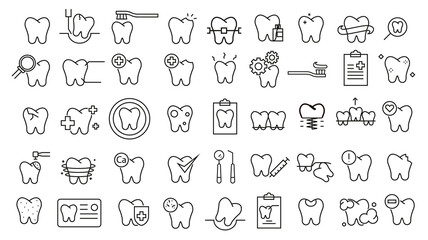 Symbol for dental clinic. Tooth icons set