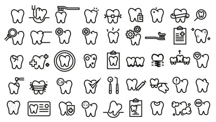 Naklejka premium Symbol for dental clinic. Tooth icons set