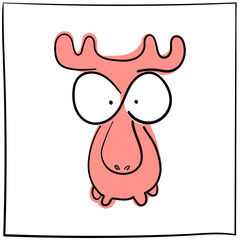 Cool moose. Vector image of an elk.