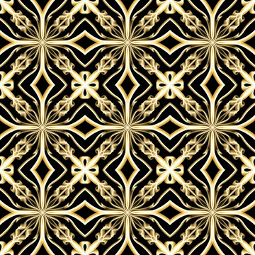 eamless luxurious surface pattern in golden color. Use for fashion design, clothing, fabrics, home decoration, bedding, wallpapers, invitations, greeting cards and gift packages.