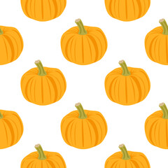 Seamless pumpkin pattern background. Autumn pumpkin background. Trendy Vegetable pattern. vector illustration.