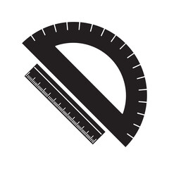 Education mathematics measure ruler icon | Black Vector illustration |