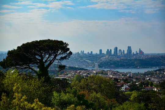 Istanbul photos from another angle, Bosphorus, strait Marmara sea, Bosphorus bridge and Istanbul with green trees