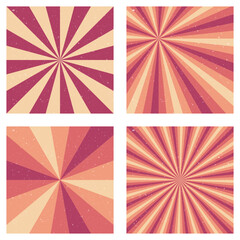 Appealing vintage backgrounds. Abstract sunburst covers with radial rays. Attractive vector illustration.