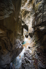 Beautiful falls and caves of Cholerenschlucht, Adelboden, Switzerland