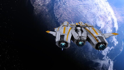 Obraz premium 宇宙船と地球