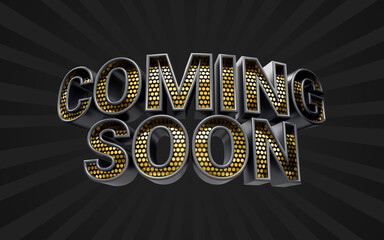 coming soon sale banner template on dark background 3d render concept for promotion