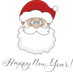 santa claus illustration vector winter holiday christmas card happy new year