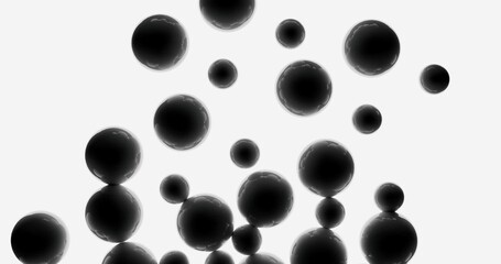 White balls floating in space