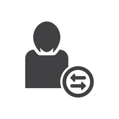 Employee Exchange Icon - Woman Transfer Icon