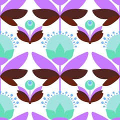 Simple spring floral seamless flower pattern for wrapping and clothes print and kids accessories and study notebooks