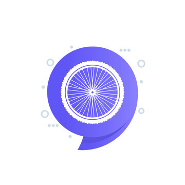 bike wheel icon, bicycle parts vector