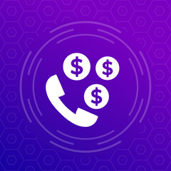 phone call cost icon for web