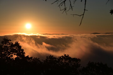 sunset in the mountains