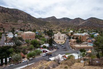 Fototapeta na wymiar View of the historic district in the town of Bisbee, Arizona